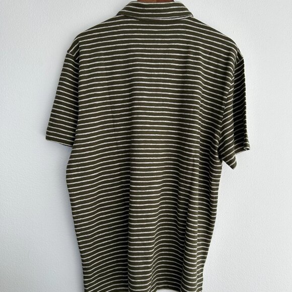 VINCE Stripe Cotton Slub Polo - Picture 4 of 4